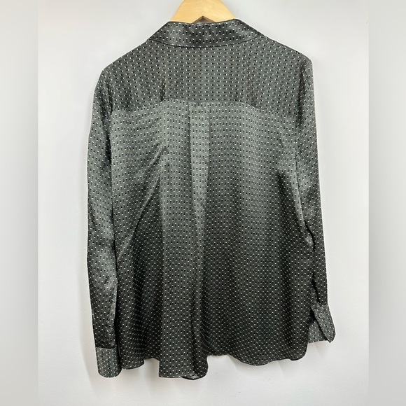 Lafayette 148 New York Scottie Boundless-Buds Long-Sleeve Silk Blouse XL NWT - Picture 9 of 11